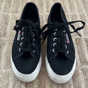 Superga Canvas Sneakers with White Platform
